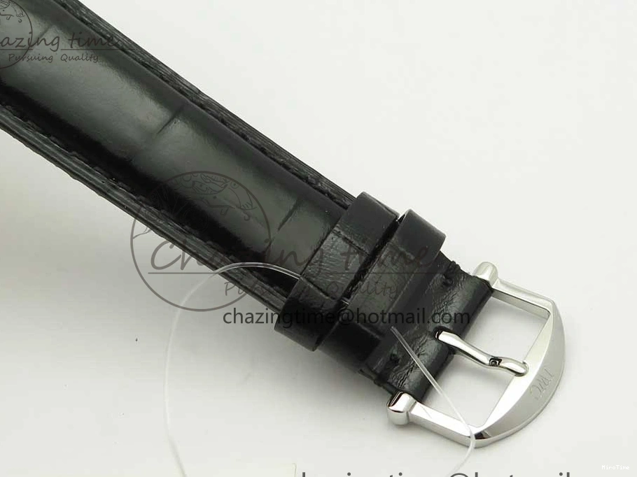 MIROTIME 0217 Portofino Automatic SS FKF 1:1 Best Edition White Dial SS Markers on Black Leather Strap A QuickDry 7138